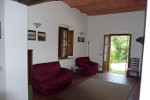 Fireplace room in summer time