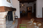 Fireplace room in summer evening