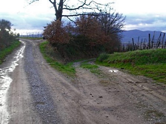 Take the road on the right of the photo