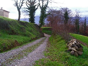 Take the first road to left after a small decend