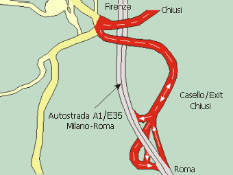 Highway A1 exit of Chiusi-Chianciano Terme