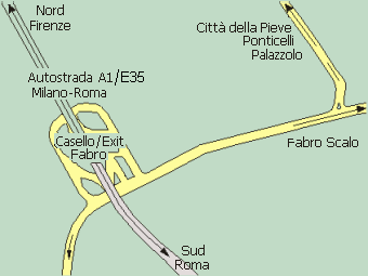 The highway A1 exit of Fabro