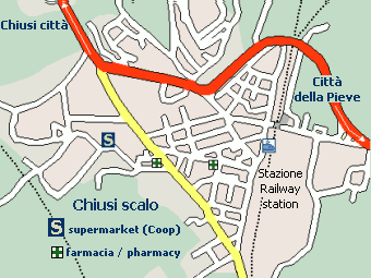 The street map of Chiusi Scalo