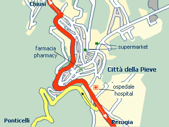 The street map of Città della Pieve