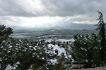 a winter view of the valley below Pienza